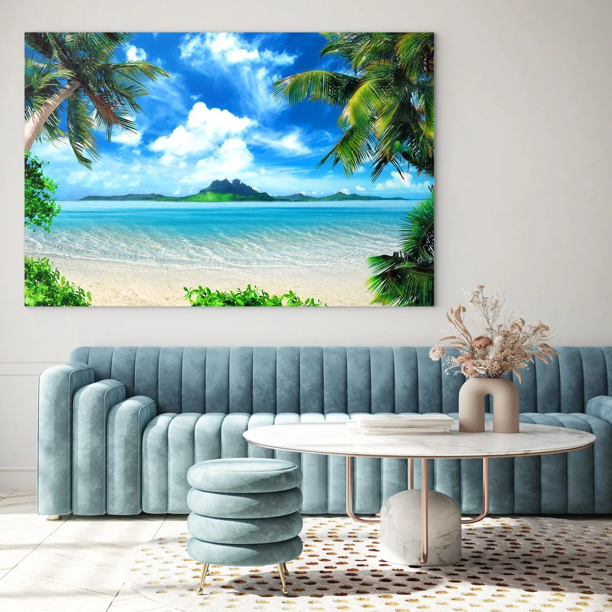 Glass picture - Blue Tropics - 120x80 cm