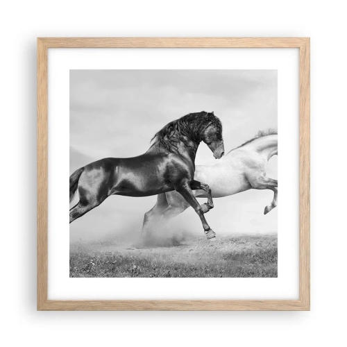 Poster in light oak frame - Angels and Demons - 40x40 cm