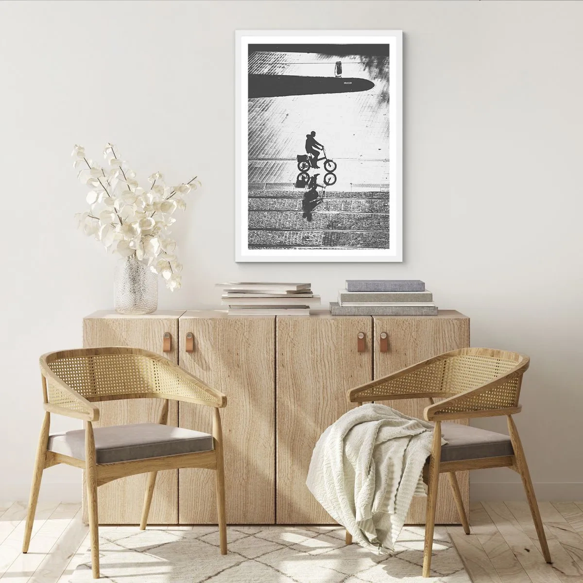 Poster in white frmae - Straight ahead, through the City - 70x100 cm