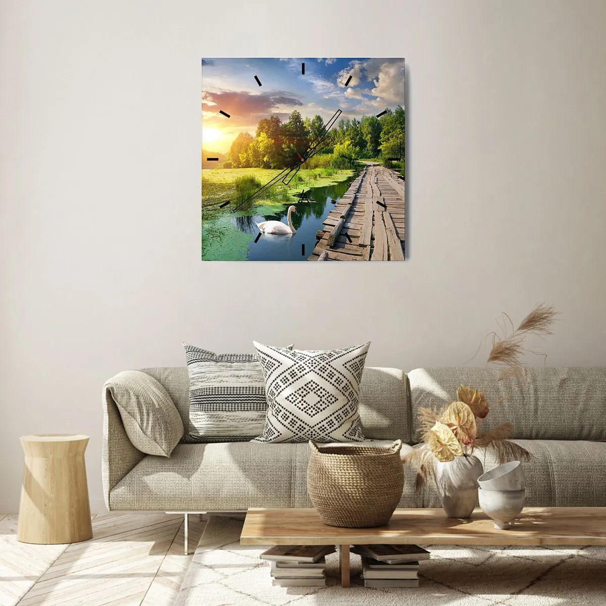 Wall clock - Clock on glass - Summer Everywhere - 40x40 cm