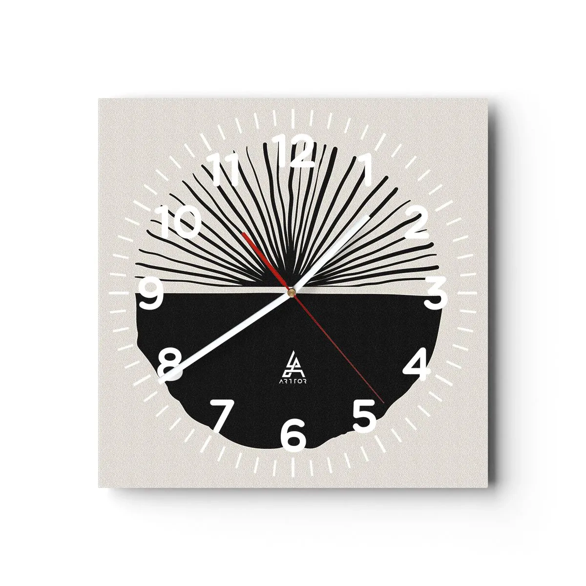 Wall clock - Clock on glass - Fan of Possibilities - 30x30 cm