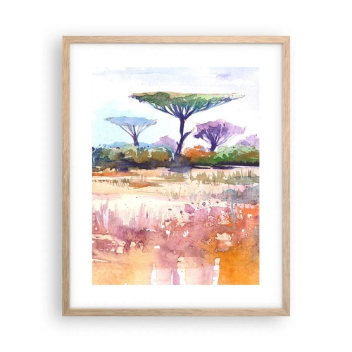 Poster in light oak frame - Colour of Savannah - 40x50 cm