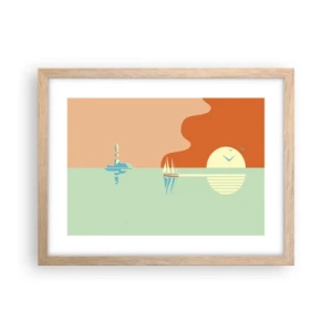 Poster in light oak frame - Ideal Sea Landscape - 40x30 cm