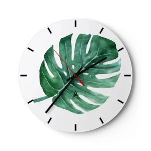 Wall clock - Clock on glass - Green Concept - 40x40 cm