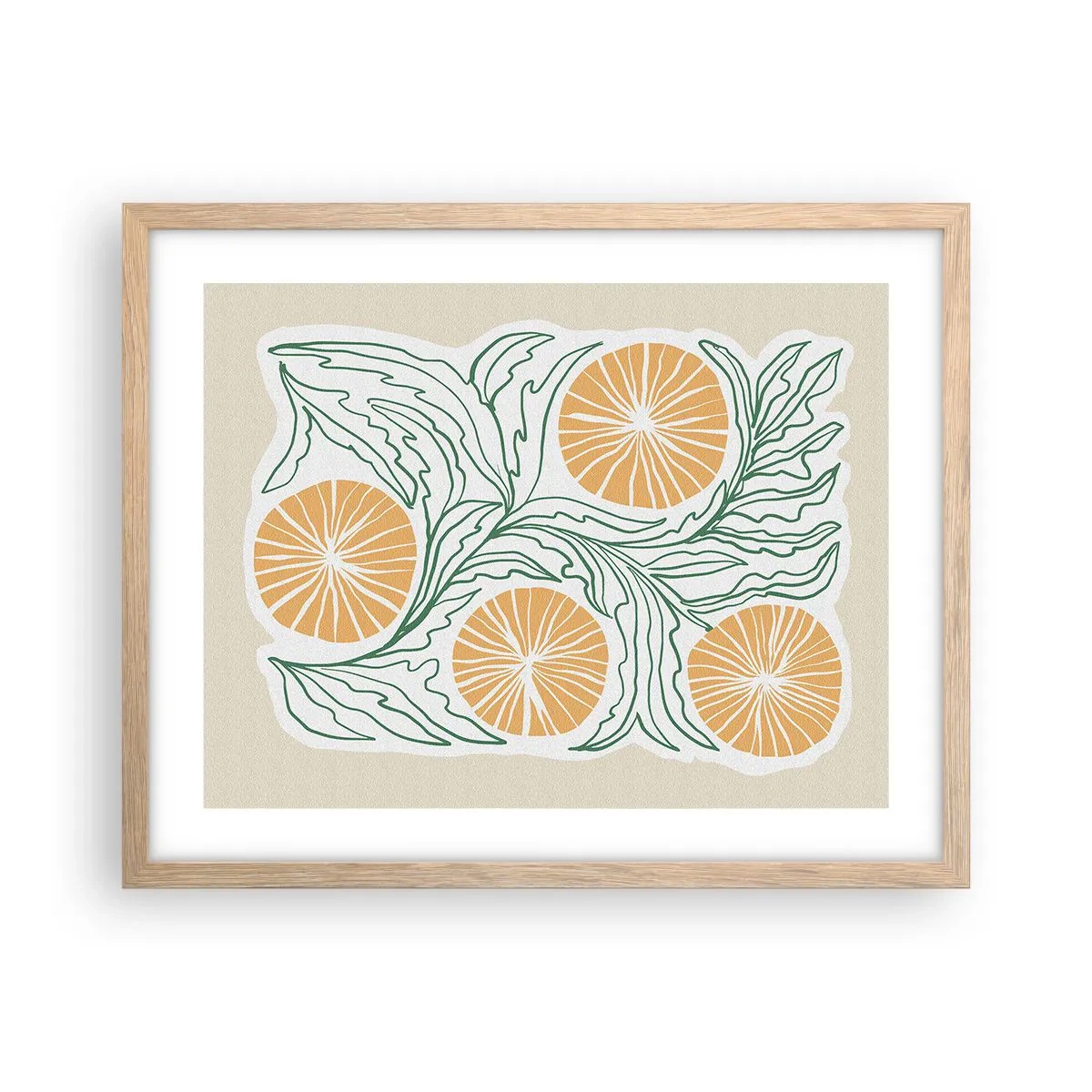 Poster in light oak frame - Ethnic with an Abstract Note - 50x40 cm