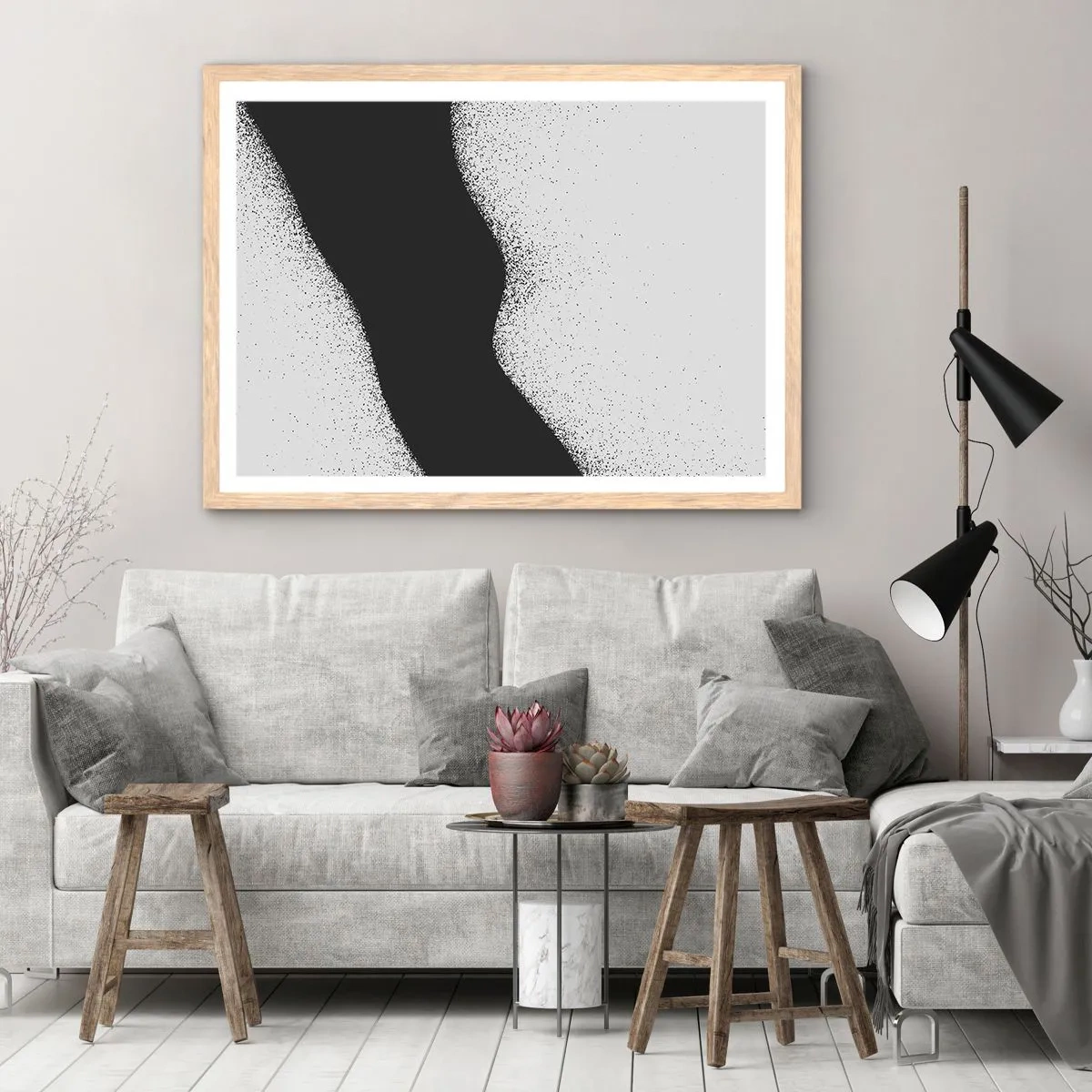 Poster in light oak frame - Fluid Balance - 70x50 cm