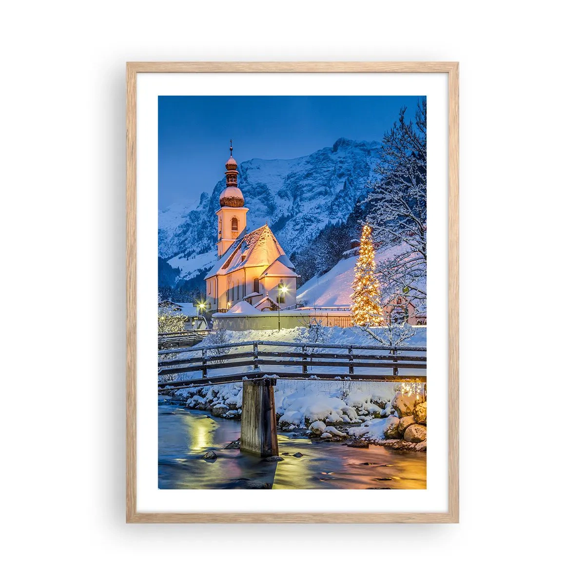 Poster in light oak frame - Spirit of Christmas - 50x70 cm