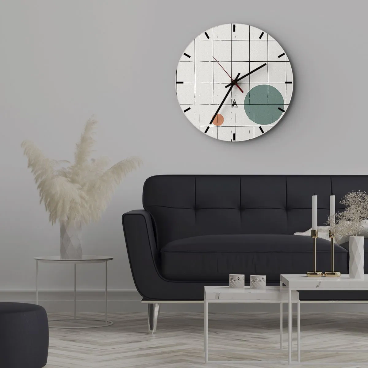 Wall clock - Clock on glass - Imprisoned. Us or Them? - 40x40 cm