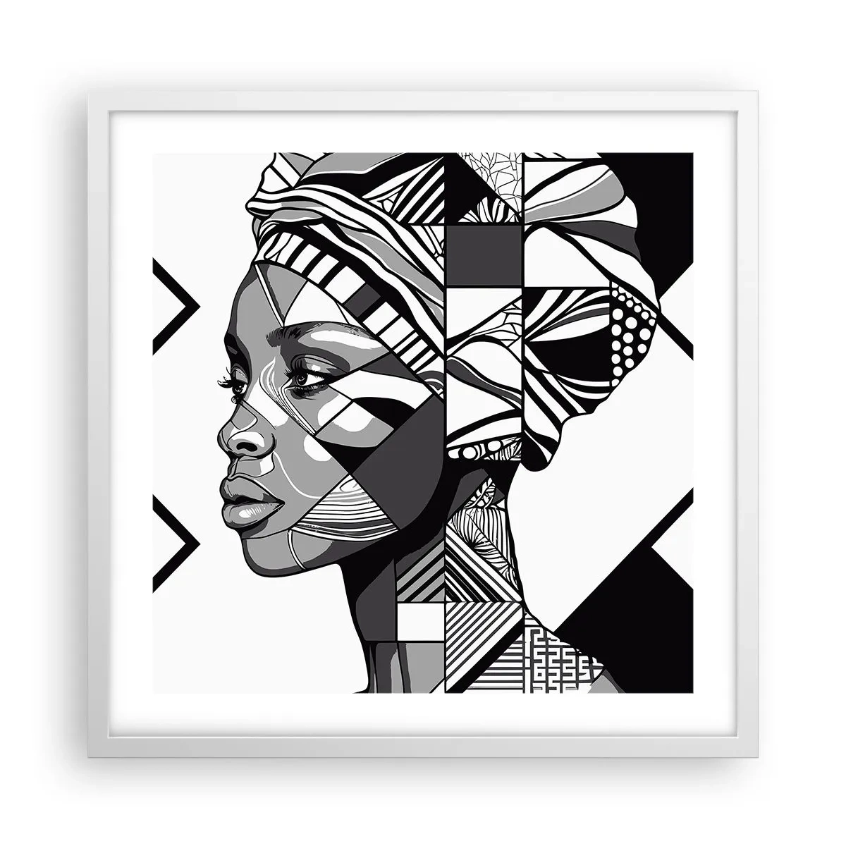 Poster in white frmae - Ethnic Portrait - 50x50 cm