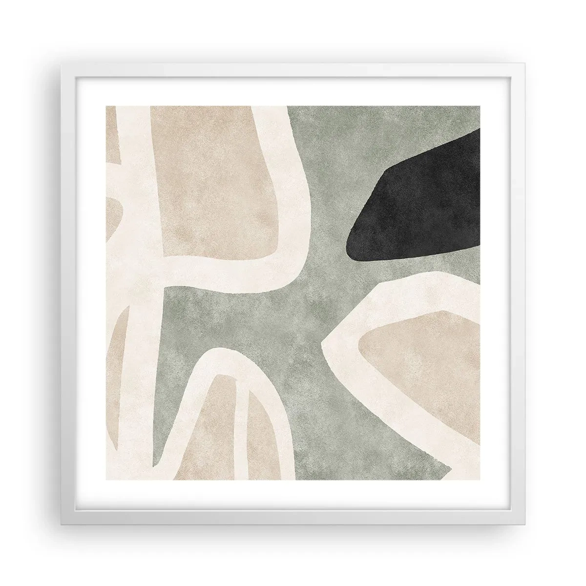 Poster in white frmae - Composition with a Black Motif - 50x50 cm