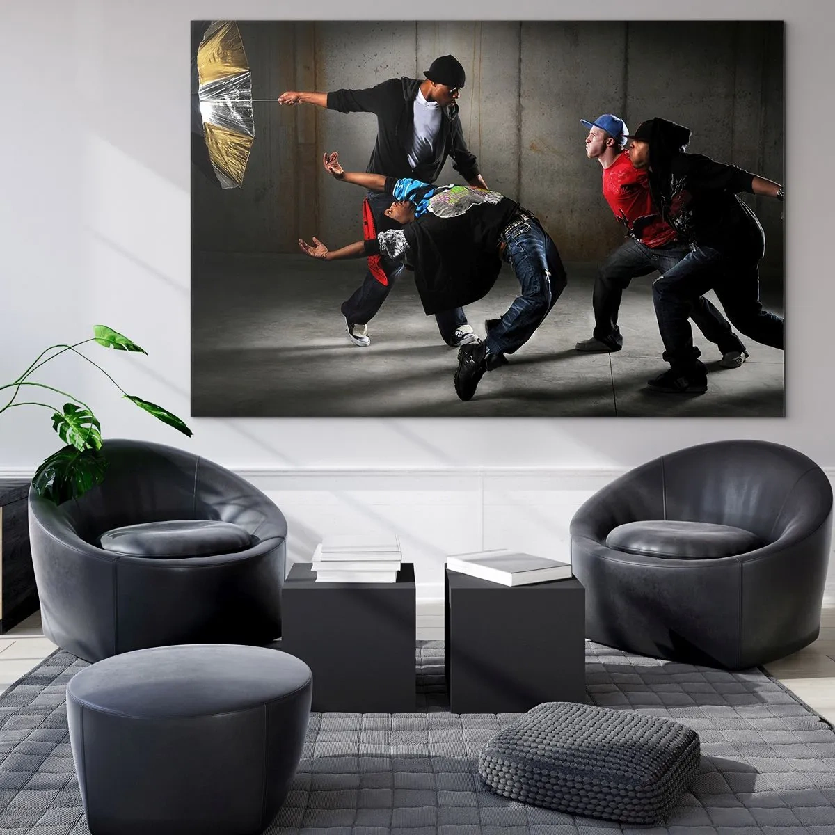 Glass picture - Dancing with Street Wind - 120x80 cm