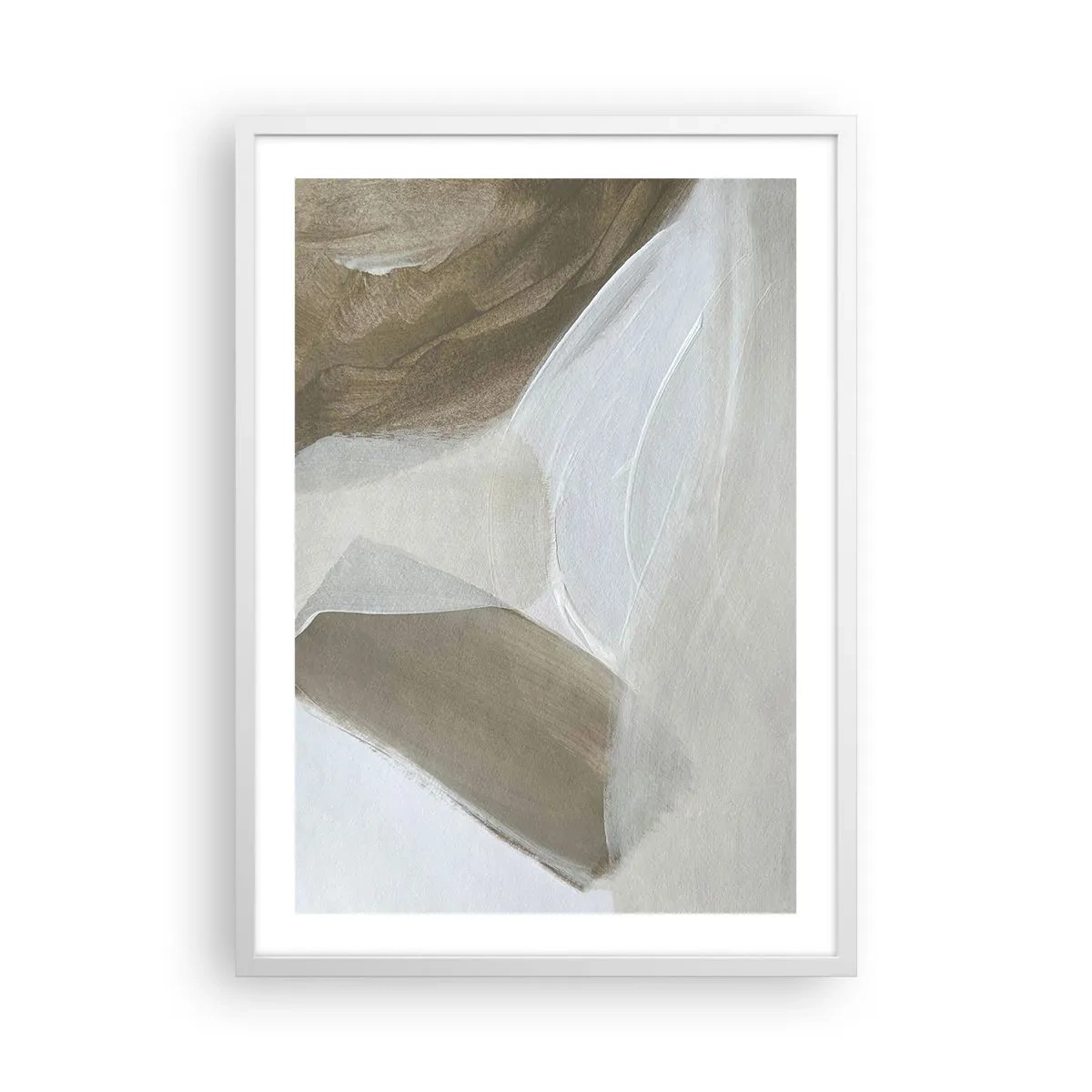Poster in white frmae - Waves of White - 50x70 cm