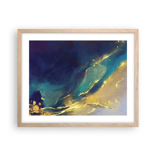 Poster in light oak frame - Golden Flood - 50x40 cm