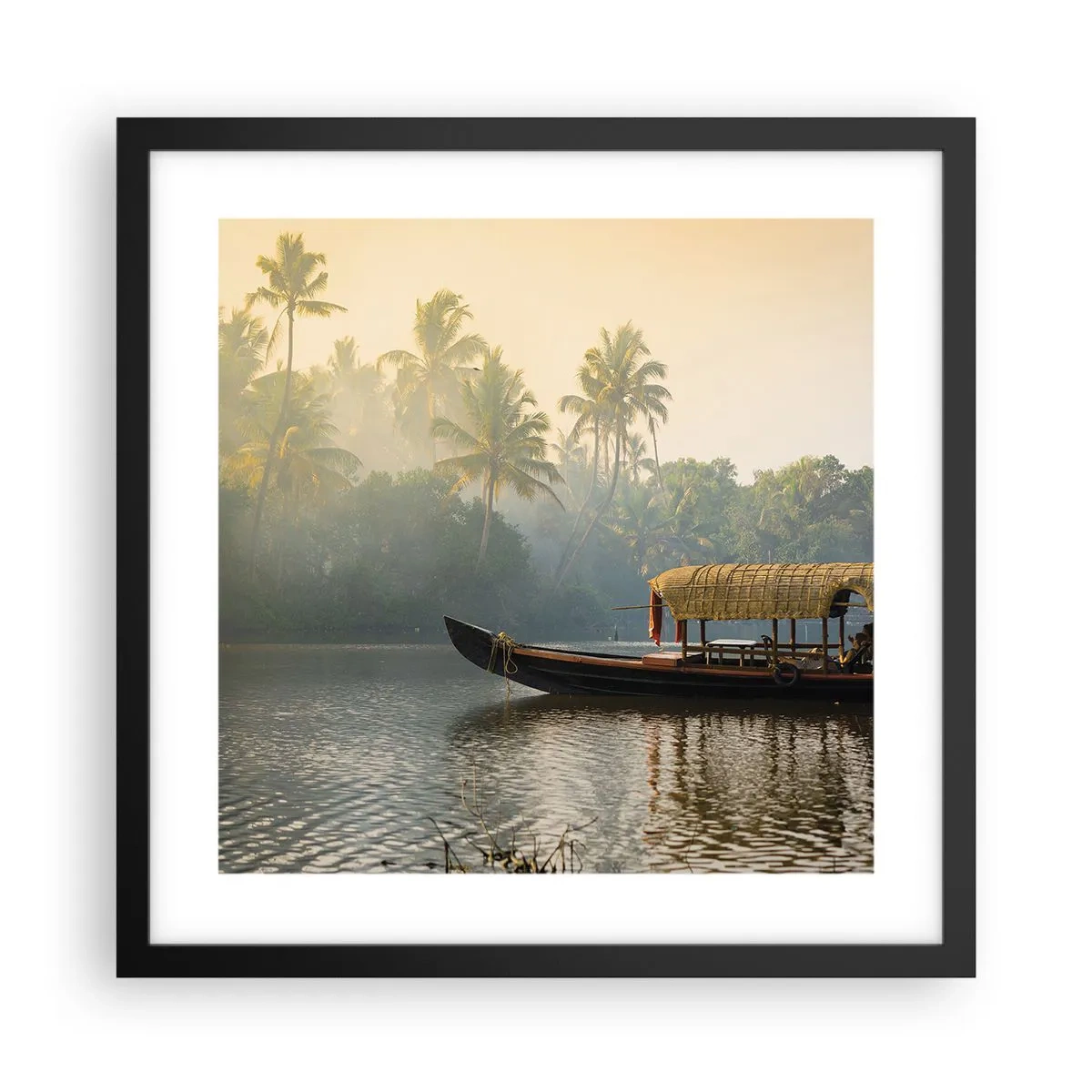 Poster in black frame - House on the River - 40x40 cm