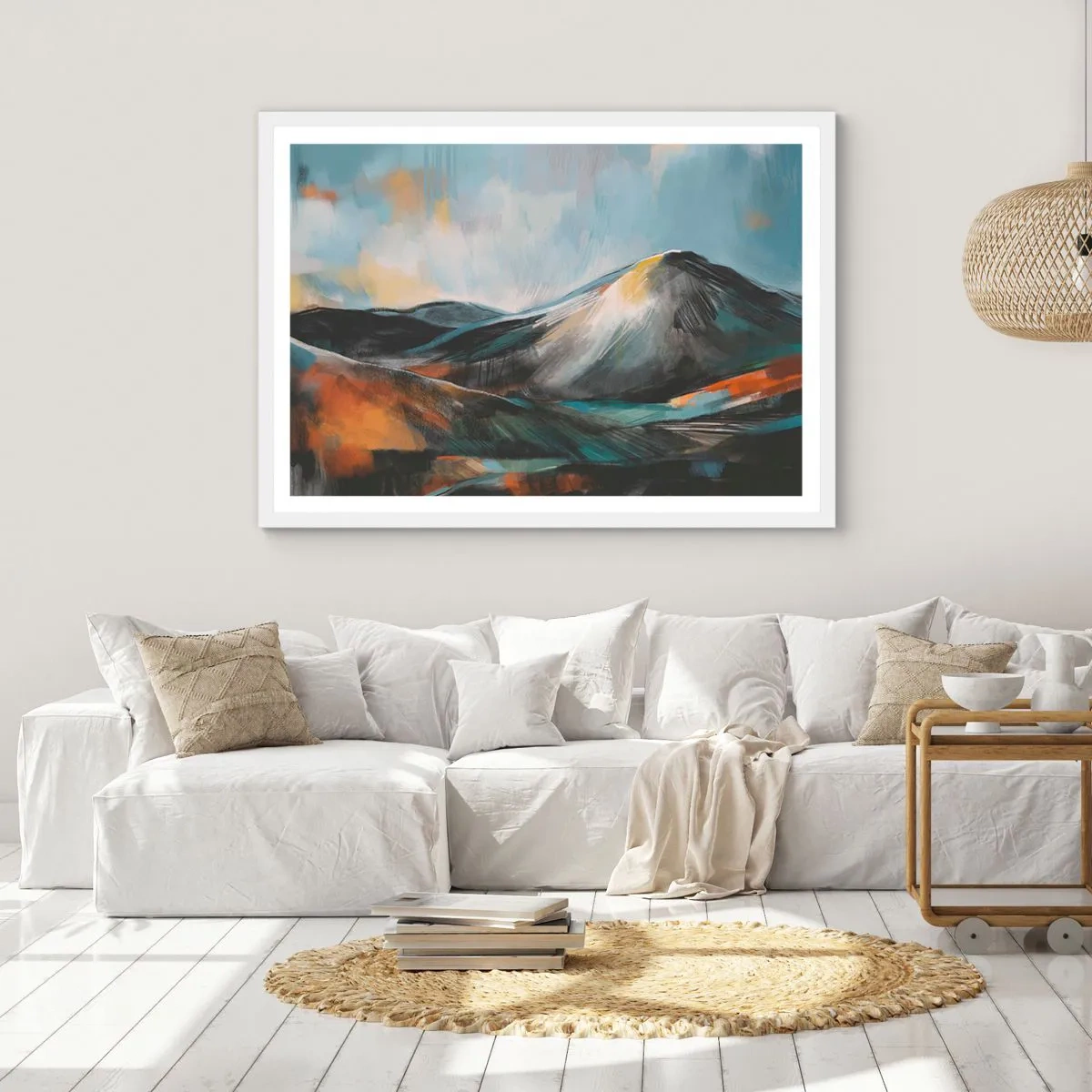 Poster in white frmae - Raw and Beautiful - 100x70 cm