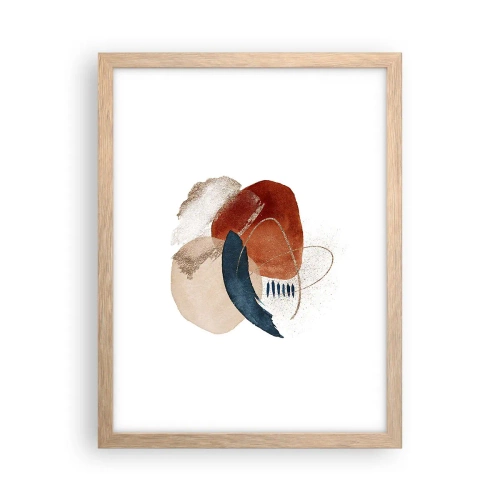 Poster in light oak frame - Oval Composition - 30x40 cm