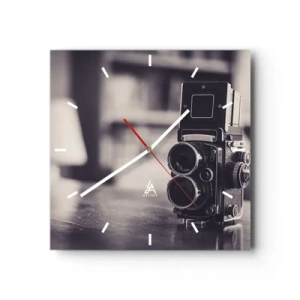 Wall clock - Clock on glass - Magic of the Old Photograph - 30x30 cm