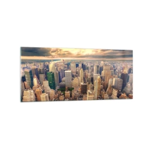 Glass picture - Metropolis in Gold - 120x50 cm
