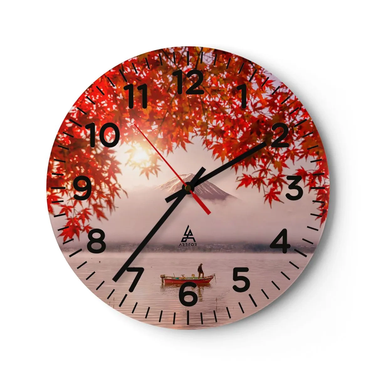 Wall clock - Clock on glass - In Japanese Style - 40x40 cm