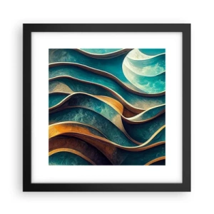 Poster in black frame - Meanderings of Blue - 30x30 cm