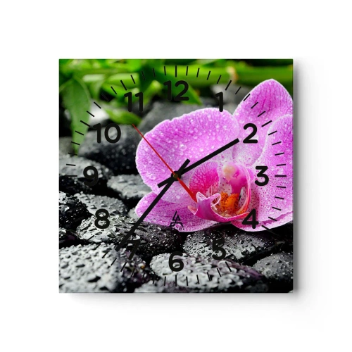 Wall clock - Clock on glass - Like an Open Heart - 40x40 cm