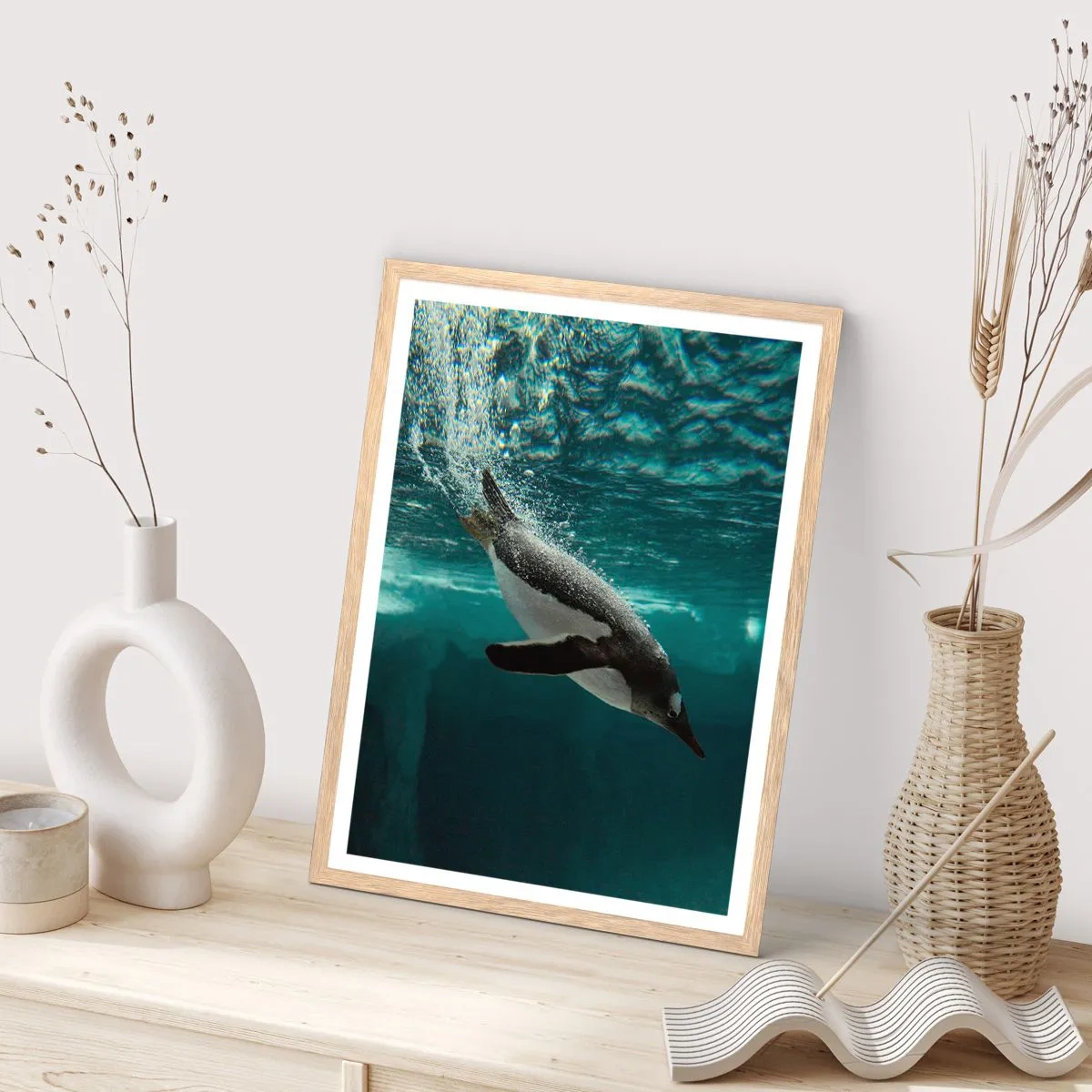 Poster in light oak frame - Welcome to My World - 30x40 cm