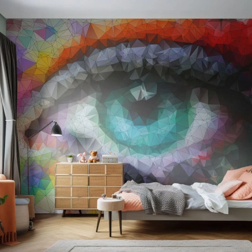 Self-Adhesive Photo Wallpaper Deluxe Sticker - Crystal Clear Eyes - Abstraction, Eye, Graphics - 150x105 cm