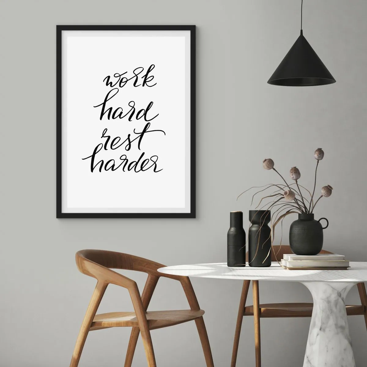 Poster in black frame - Life  Balance - 30x40 cm