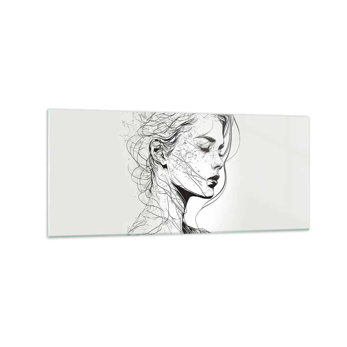 Glass picture - Portrait in Thoughts - 120x50 cm