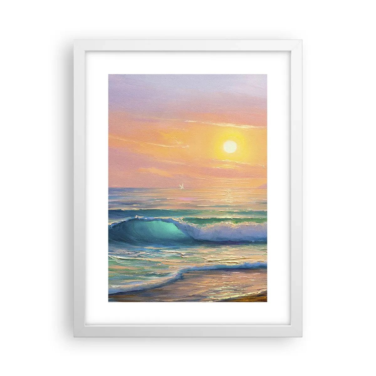 Poster in white frmae - Turquoise Song of the Waves - 30x40 cm