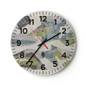 Wall clock - Clock on glass - Composition with Window Pane - 30x30 cm