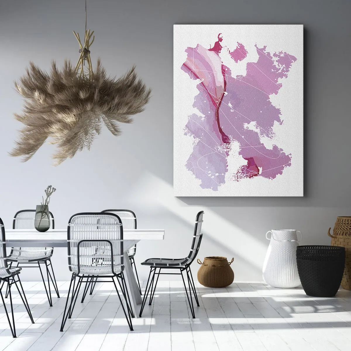 Canvas picture - Map of a Pink World - 50x70 cm