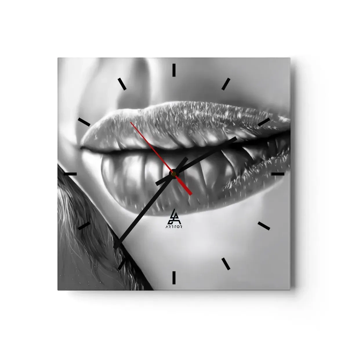 Wall clock - Clock on glass - I Know What You Are Thinking - 40x40 cm