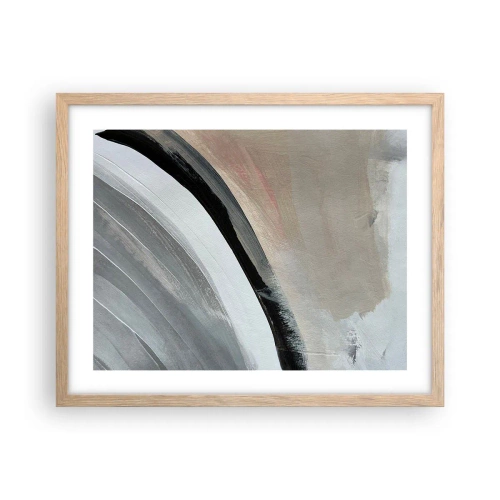 Poster in light oak frame - Composition: Arc of Black and Grey - 50x40 cm