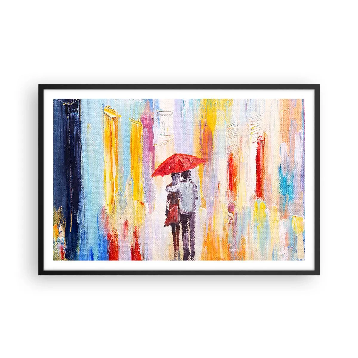 Poster in black frame - Let It rain - 91x61 cm