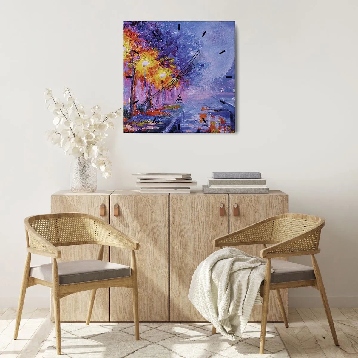 Wall clock - Clock on glass - Dreamed Walk - 40x40 cm