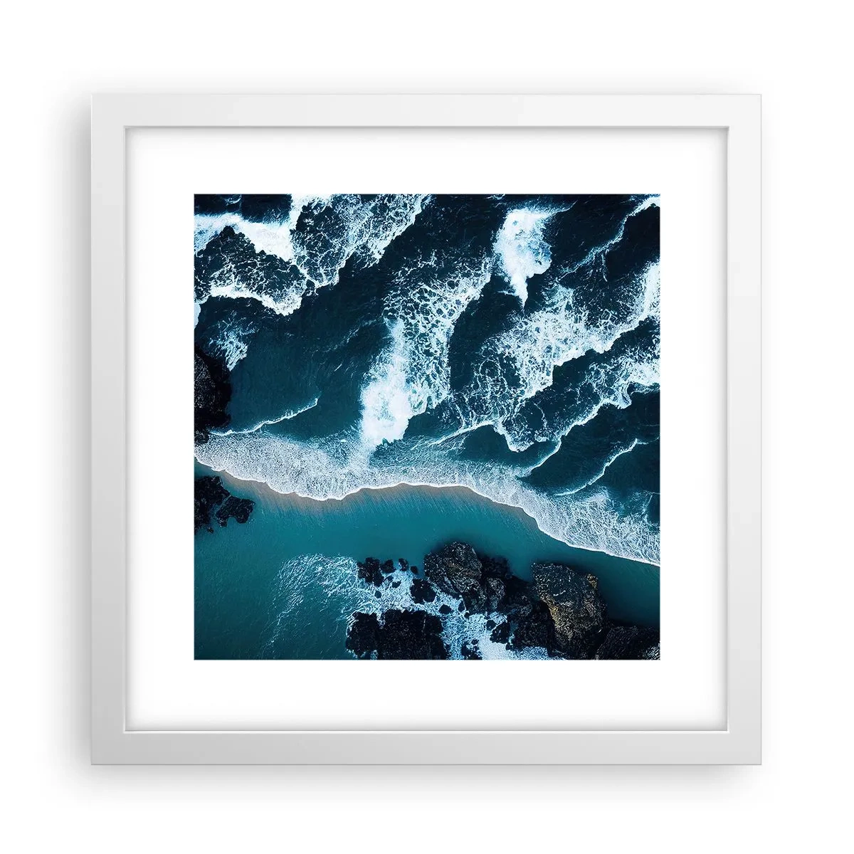Poster in white frmae - Envelopped by Waves - 30x30 cm