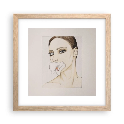Poster in light oak frame - Symbol of Elegance and Beauty - 30x30 cm