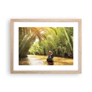 Poster in light oak frame - Through a Palm Ravine - 40x30 cm