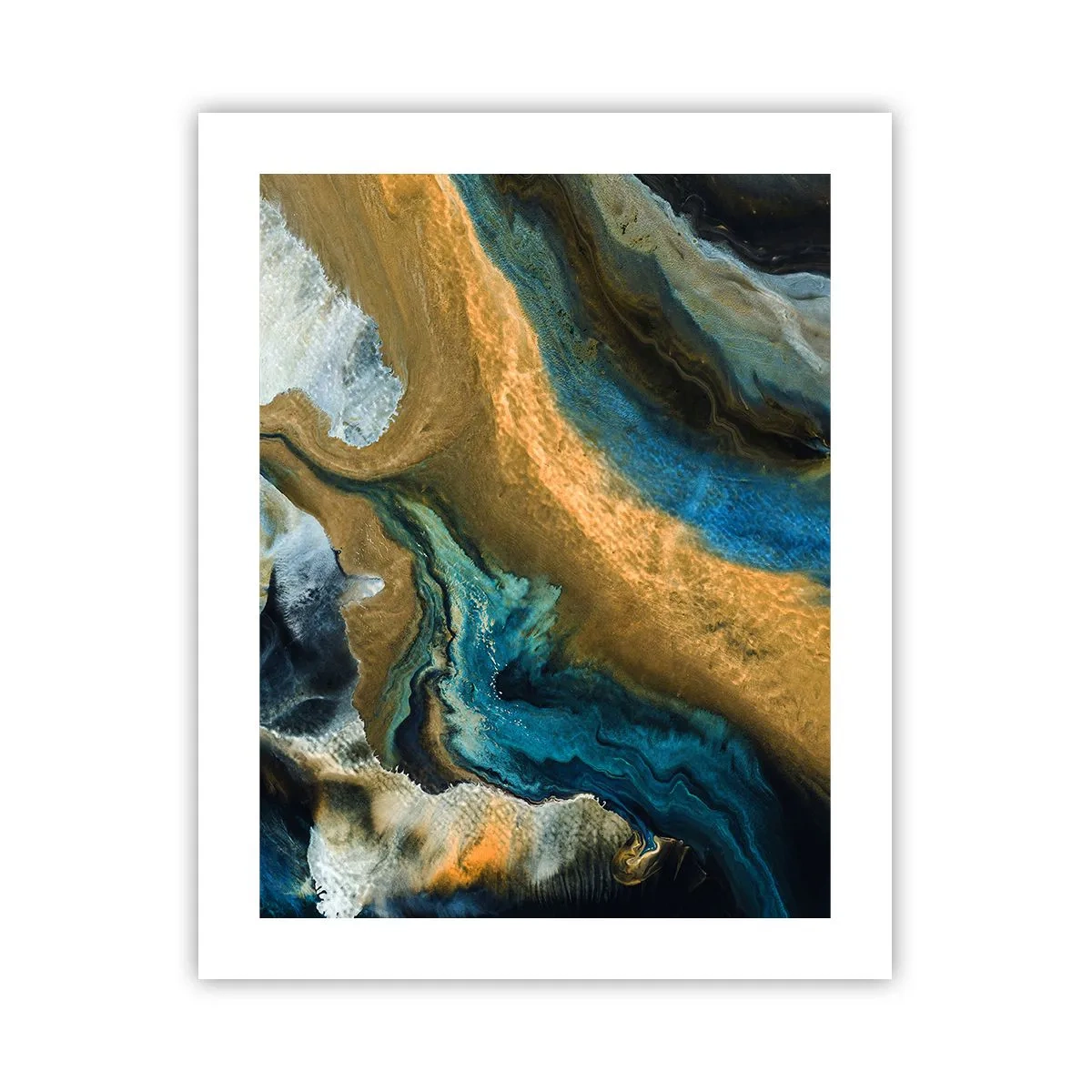 Poster - Blue -Yellow - Mutal Influences - 40x50 cm