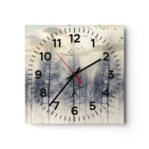 Wall clock - Clock on glass - Spirits of the Forest - 30x30 cm