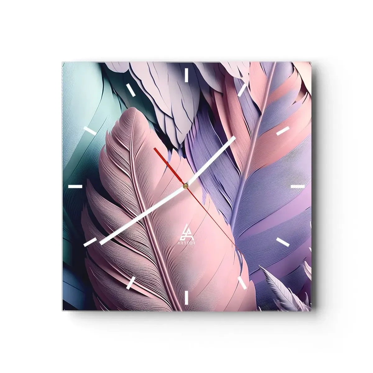 Wall clock - Clock on glass - Birdie Chic - 40x40 cm