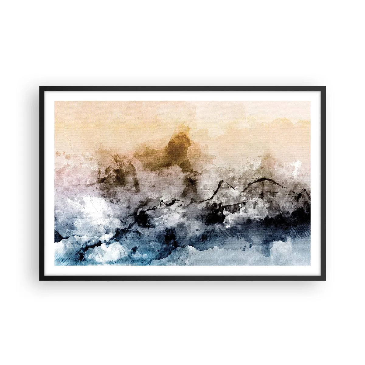 Poster in black frame - Drowned in Fog - 91x61 cm