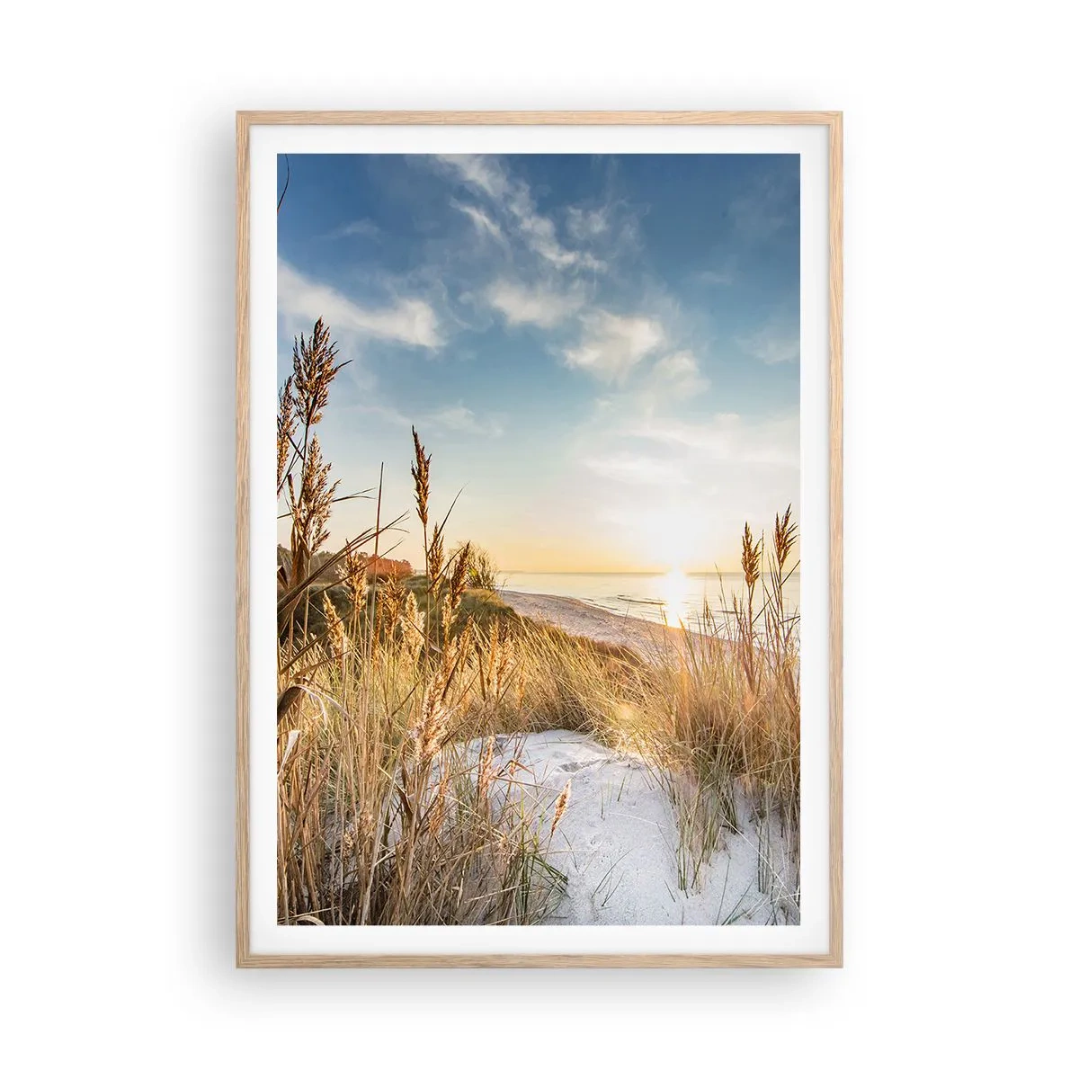 Poster in light oak frame - Northern Beach - 70x100 cm