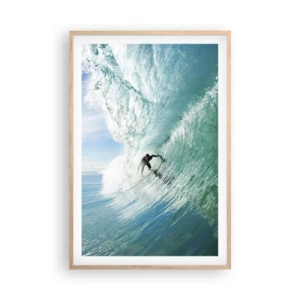 Poster in light oak frame - Riding the Wave - 61x91 cm