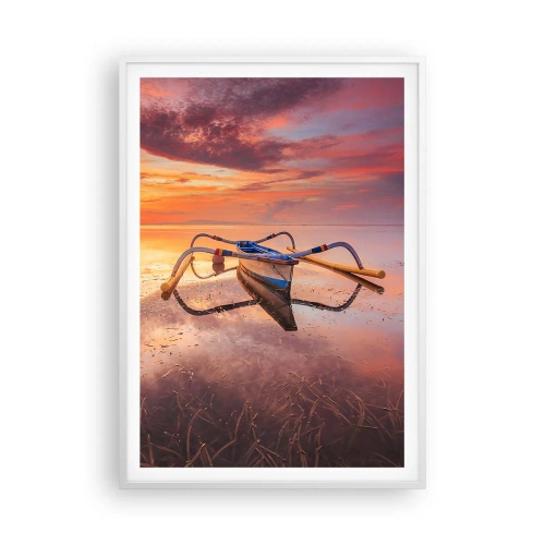 Poster in white frmae - Tranquility of Tropical Evening - 70x100 cm