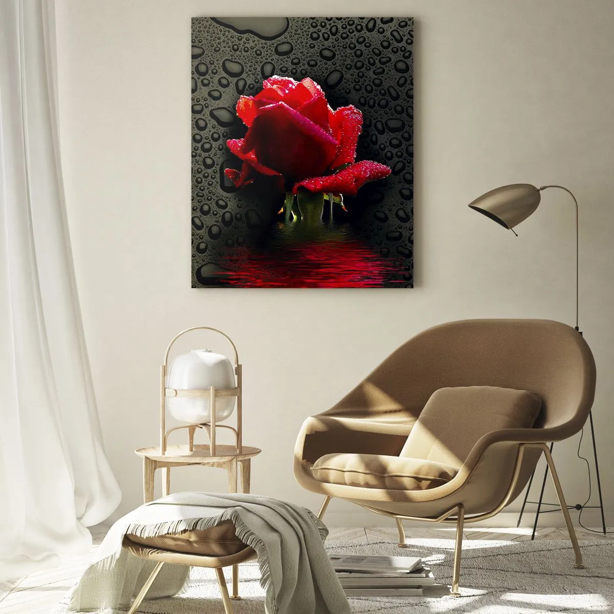 Glass picture - Red and Black - 50x70 cm