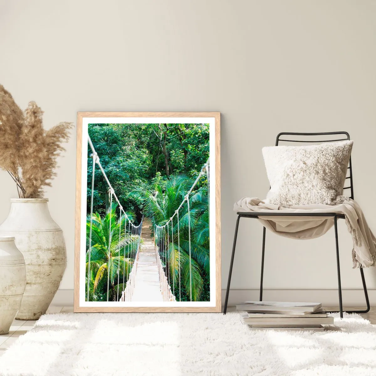 Poster in light oak frame - Welcome to the Jungle! - 50x70 cm
