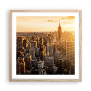 Poster in light oak frame - Growing in the Sun - 50x50 cm