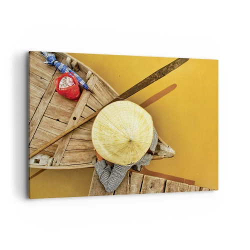 Canvas picture - Life on a Yellow River - 100x70 cm